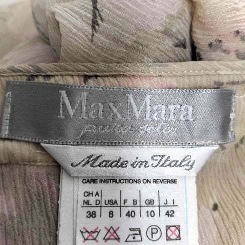 マックスマーラ MAX MARA 90S~00S 銀タグ イタリア製 PUMA SETA スクエアネック 花柄 ブラウス レディース EUR:40